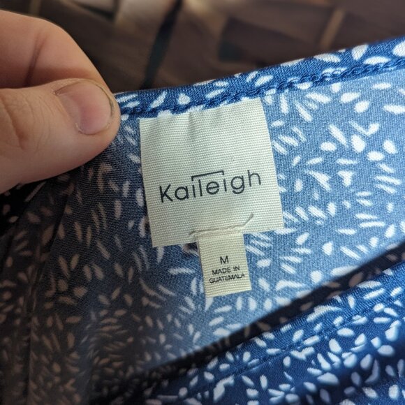 Midi Dress, Blue and White - Picture 4 of 4